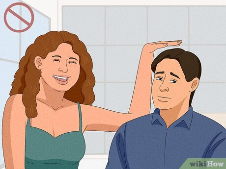 Step 4 Don't crack jokes about his height.